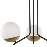 Lampa Sufitowa SANTA Czarny Złoty Szklane Klosze 3xE14