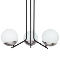 Lampa Sufitowa SANTA Czarny Srebrny Szklane Klosze 3xE14