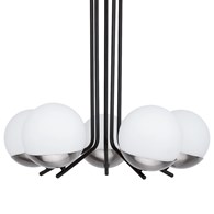 Lampa Sufitowa SANTA Czarny Srebrny Szklane Klosze 5xE14