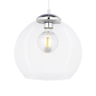 Lampa Wisząca ASTI Srebrny Transparentny Szklany Klosz 1xE27 29 cm