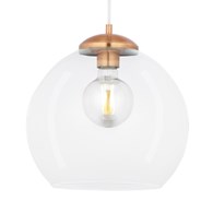 Lampa Wisząca ASTI Miedziany Transparentny Szklany Klosz 1xE27 29 cm