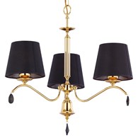 Żyrandol EGIDA Złoty Czarny Abażury 3xE27