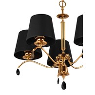 Żyrandol EGIDA Złoty Czarny Abażury 5xE27