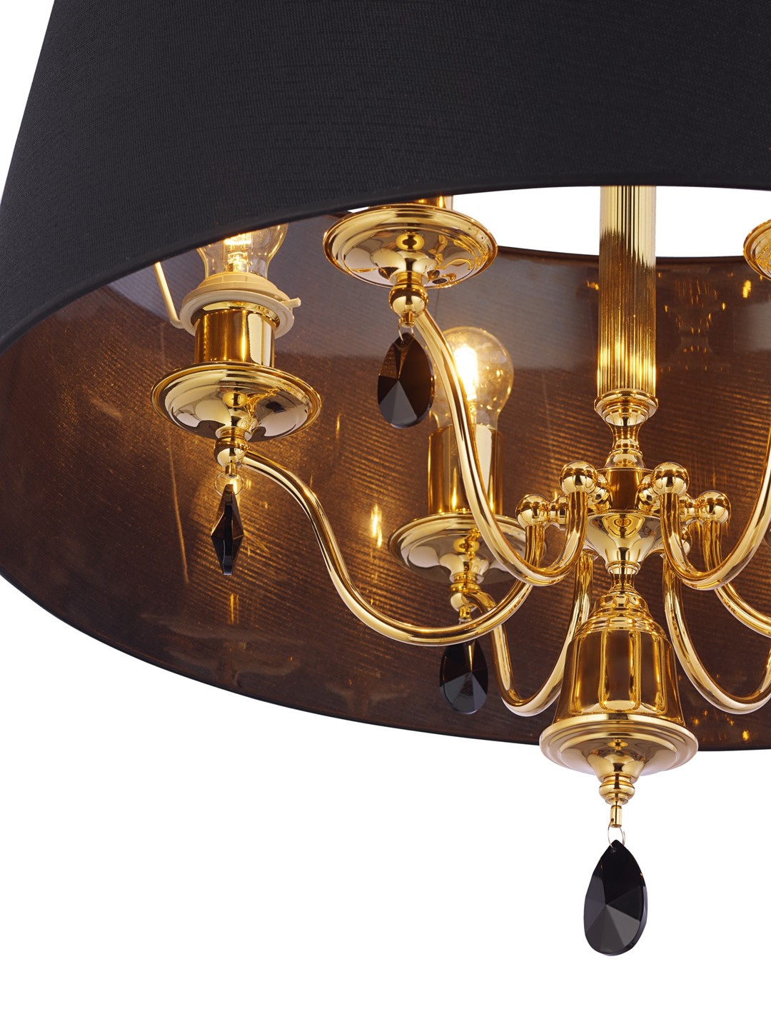 Żyrandol EGIDA Złoty Czarny Abażur 6xE27 73 cm