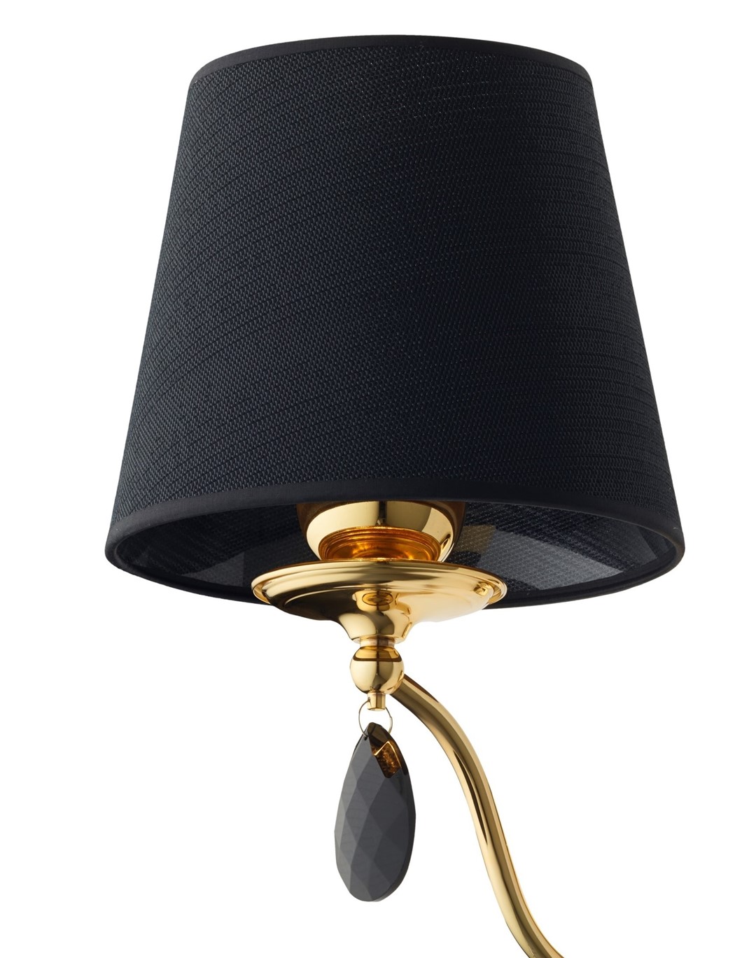 Kinkiet EGIDA Złoty Czarny Abażur 1xE27