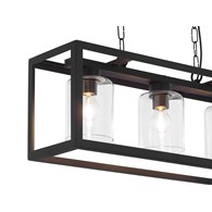 Lampa Wisząca MACARI Czarny Szklane Klosze 3xE27