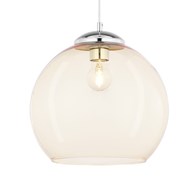 Lampa Wisząca ASTI Srebrny Bursztynowy Szklany Klosz 1xE27 29 cm