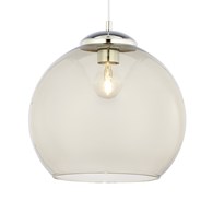 Lampa Wisząca ASTI Srebrny Szary Szklany Klosz 1xE27 29 cm