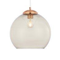 Lampa Wisząca ASTI Miedziany Szary Szklany Klosz 1xE27 29 cm