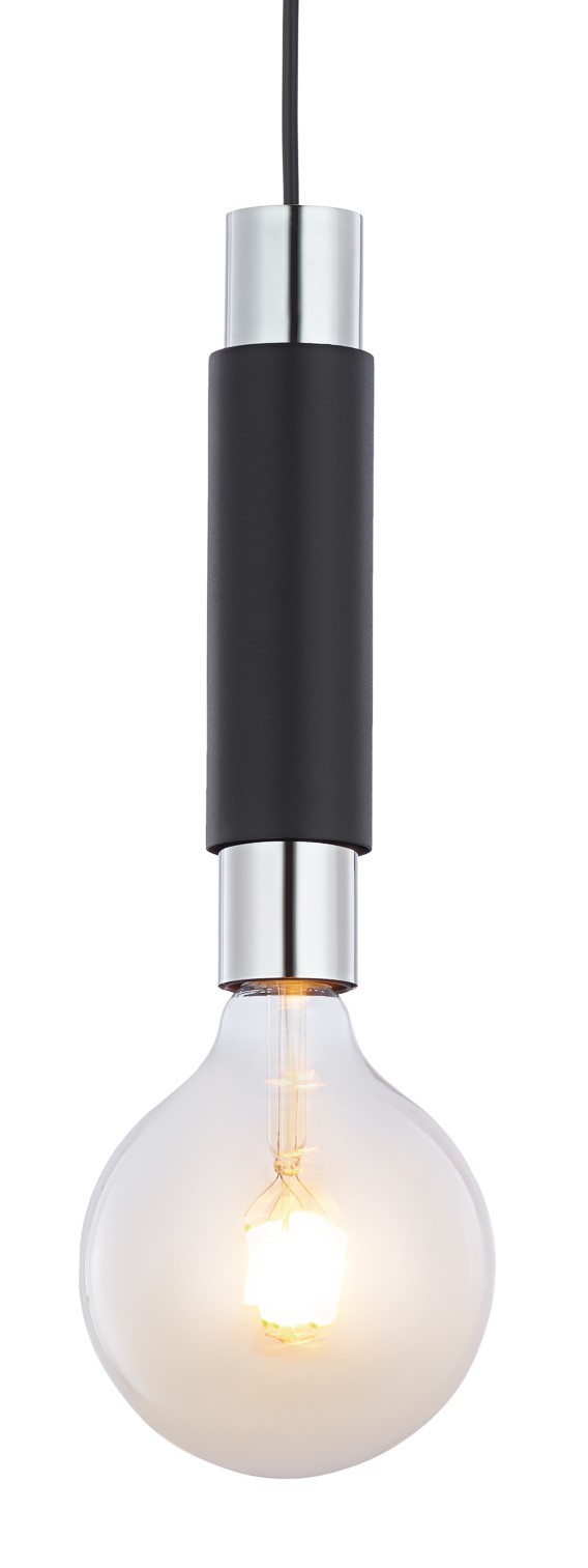 Lampa Wisząca LILE Czarny Srebrny 1xE27