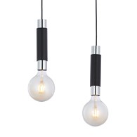 Lampa Wisząca LILE Czarny Srebrny 2xE27