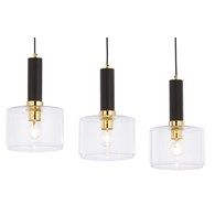 Lampa Wisząca VANES Złoty Transparentny Szklane Klosze 3xE27