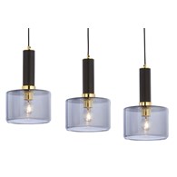 Lampa Wisząca VANES Złoty Dymiony Szklane Klosze 3xE27