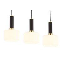 Lampa Wisząca VANES Złoty Bursztynowy Szklane Klosze 3xE27