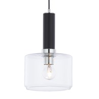 Lampa Wisząca VANES Srebrny Transparentny Szklany Klosz 1xE27 20 cm