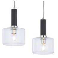 Lampa Wisząca VANES Srebrny Transparentny Szklane Klosze 2xE27