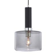 Lampa Wisząca VANES Srebrny Dymiony Szklany Klosz 1xE27 20 cm