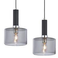 Lampa Wisząca VANES Srebrny Dymiony Szklane Klosze 2xE27