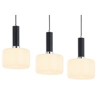 Lampa Wisząca VANES Srebrny Bursztynowy Szklane Klosze 3xE27