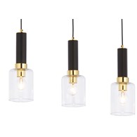 Lampa Wisząca TULUZA Czarny Złoty Szklane Klosze 3xE27