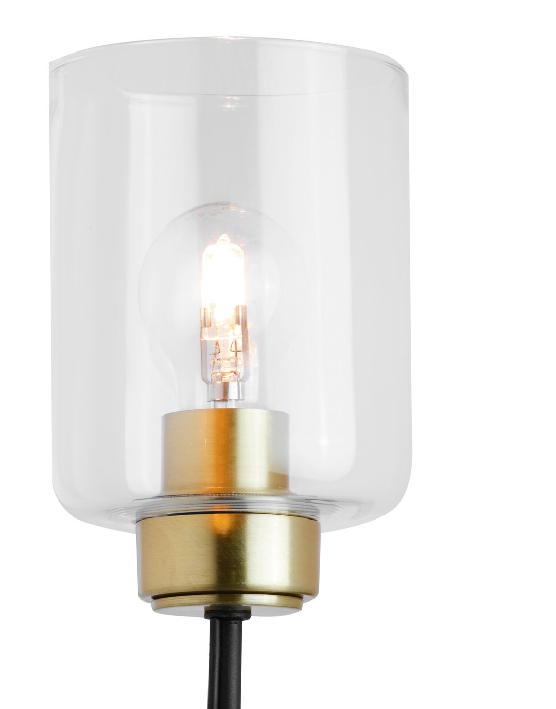 Kinkiet CERES Czarny Złoty Szklany Klosz 1xE27