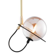 Lampa sufitowa PLANET Czarny Złoty Szklany Klosz 1xG9