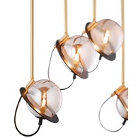 Lampa sufitowa PLANET Czarny Złoty Szklane Klosze 3xG9