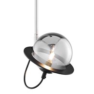 Lampa sufitowa PLANET Czarny Srebrny Szklany Klosz 1xG9