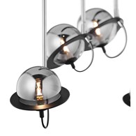 Lampa sufitowa PLANET Czarny Srebrny Szklane Klosze 3xG9