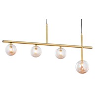 Lampa Wisząca NEPTUN Złoty Szklane Klosze 3xG9