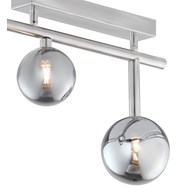 Lampa Sufitowa NEPTUN Srebrny Szklane Klosze 3xG9