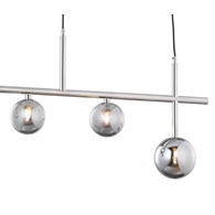 Lampa Wisząca NEPTUN Srebrny Szklane Klosze 3xG9