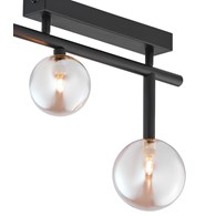 Lampa Sufitowa NEPTUN Czarny Bursztynowy Szklane Klosze 3xG9