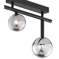 Lampa Sufitowa NEPTUN Czarny Szklane Klosze 3xG9