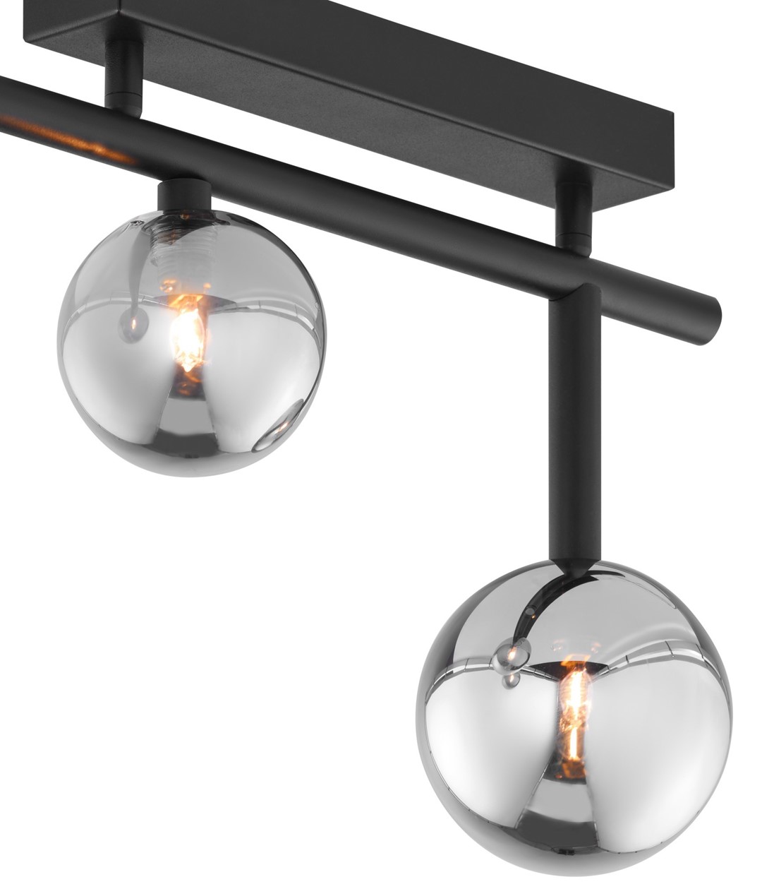 Lampa Sufitowa NEPTUN Czarny Szklane Klosze 3xG9