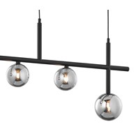 Lampa Wisząca NEPTUN Czarny Szklane Klosze 3xG9