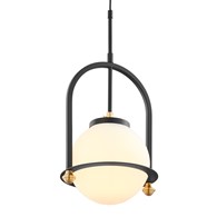 Lampa Wisząca ROSSO Czarny Szklany Klosz 1xE27 23 cm