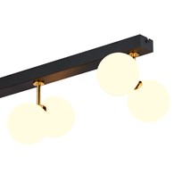 Lampa Sufitowa LUNA Czarny Złoty Szklane Klosze 6xG9