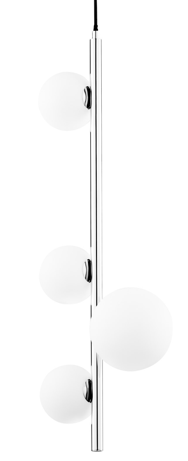 Lampa Wisząca TAIDA Srebrny Biały Szklane Klosze 4xG9