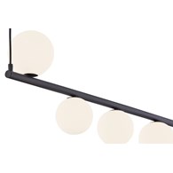 Lampa Wisząca TAIDA Czarny Biały Szklane Klosze 6xG9