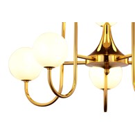 Żyrandol SELEN Złoty Biały Szklane Klosze 10xG9