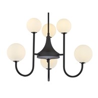 Żyrandol SELEN  Czarny Biały Szklane Klosze 6xG9