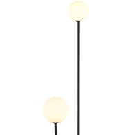 Lampa Podłogowa SELEN Czarny Biały Szklane Klosze 2xG9 136 cm