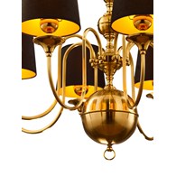 Żyrandol BATUMI Złoty Czarny Abażury 8xE27