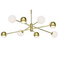 Żyrandol MOKA Złoty Biały Szklane Klosze 4xG9 4xGU10