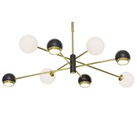 Żyrandol Moka Złoty Mix Biały Szklane Klosze 4xG9 4xGU10