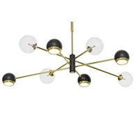 Żyrandol MOKA Złoty Mix Transparentny Szklane Klosze 4xG9 4xGU10