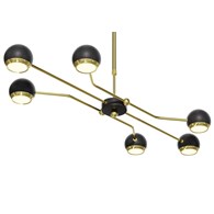 Żyrandol TIANA Czarny Złoty 6xGU10