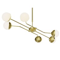 Żyrandol TRENTO Złoty Biały Szklane Klosze 6xG9