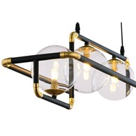 Lampa Wisząca ZAFRA Czarny Transparentny Szklane Klosze 4xG9